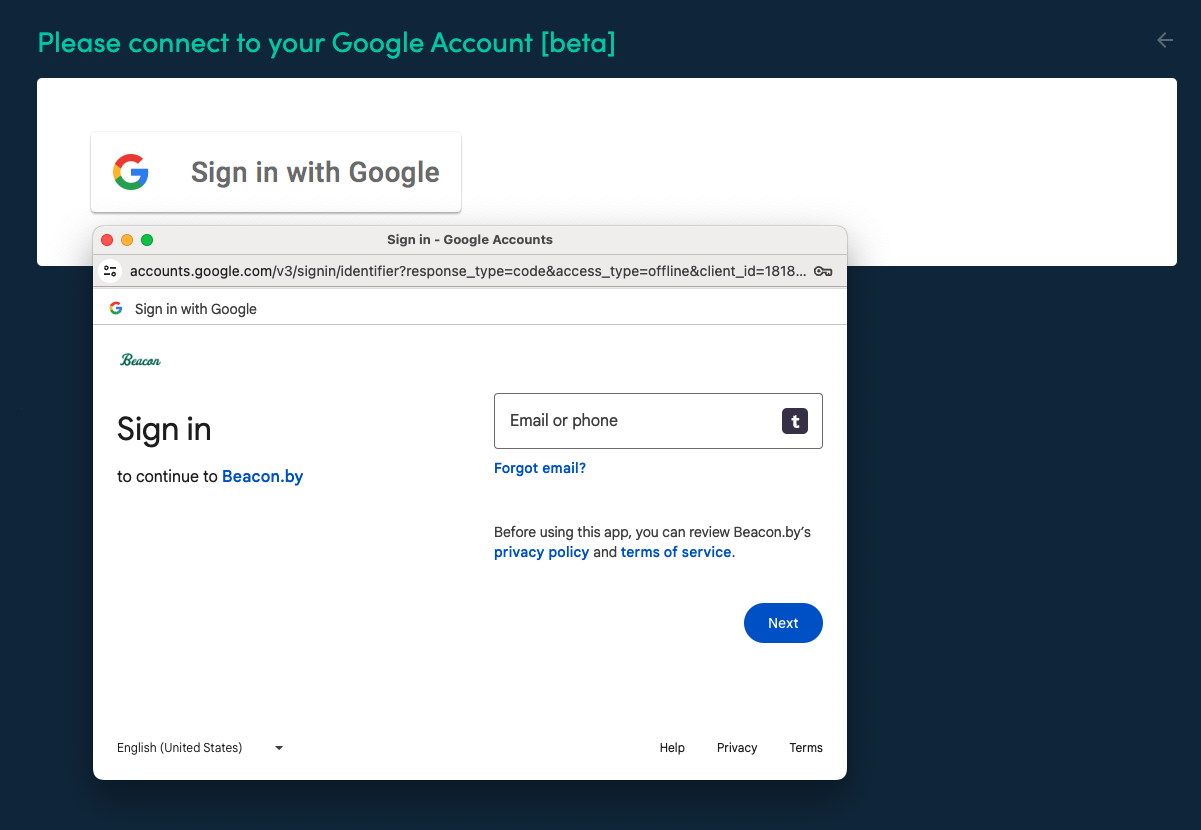 Sign in with Google