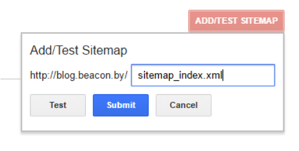 Submitting the Beacon sitemap in Google Search Console